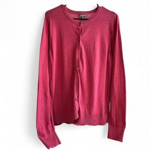 Eddie Bauer Pink Button Down Cardigan Preppy Grannycore Businesscasual sz TXL